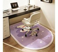 Odot Alfombra para Silla de Escritorio, Alfombra Protectora Suelo Silla Ruedas Antideslizante Gaming, Tapete de Protección de Oficina, para Parqué y Suelos Duros (Conejo Morado,120x100cm)