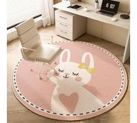 Odot Alfombra para Silla de Escritorio Redonda, Alfombra Protectora Suelo Silla Ruedas Antideslizante Gaming, Tapete de Protección de Oficina para Parqué (Conejo Amoroso,100cm)