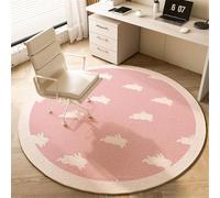 Odot Alfombra para Silla de Escritorio Redonda, Alfombra Protectora Suelo Silla Ruedas Antideslizante Gaming, Tapete de Protección de Oficina para Parqué (Conejo Rosa,100cm)