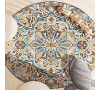 Odot Alfombra para Silla de Escritorio Redonda, Estilo Retro Alfombra Protectora Suelo Silla Ruedas Antideslizante Gaming, Tapete de Protección de Oficina para Suelos (Mandala marrón,60cm)