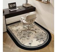 Odot Alfombra para Silla de Escritorio, Retro Grueso Felpa Alfombra Protectora Suelo Silla Ruedas Antideslizante Gaming, Tapete de Protección de Oficina (Estampados Florales Retro,60x120cm)