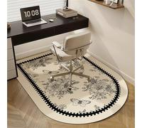 Odot Alfombra para Silla de Escritorio, Retro Grueso Felpa Alfombra Protectora Suelo Silla Ruedas Antideslizante Gaming, Tapete de Protección de Oficina (Mariposas y Flores,80x120cm)
