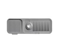 Odot Alfombrilla De Silicona para Grifo Blanco Alfombrilla Fregadero Cocina Recortables Protector contra Salpicaduras para Fregadero, Tapete Fregadero para Encimera de Cocina Baño (Gris,61x14cm)