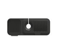 Odot Alfombrilla De Silicona para Grifo Blanco Alfombrilla Fregadero Cocina Recortables Protector contra Salpicaduras para Fregadero, Tapete Fregadero para Encimera de Cocina Baño (Negro,37x14cm)