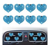 Odot Ambientador Coche, Difusor de Coche 8 Piezas, Ambientador Coche Nuevo, Bling Bling Clip de Fragancia para Coches Adecuado para Decoración Interior de Coches (Corazón azul)