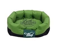 Odot Cama Peluche Perro para Grande Medianos Pequeños, Cama Ortopédica Rectángulo Cojín para Gatos de Felpa, Impresión Hueso Mascotas Sofá, con Base Antideslizante, Lavable (Verde,S)