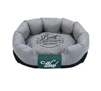 Odot Cama Peluche Perro para Grande Medianos Pequeños, Cama Ortopédica Rectángulo Cojín para Gatos de Felpa, Impresión Hueso Mascotas Sofá, con Base Antideslizante, Lavable (Gris,M)