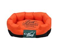 Odot Cama Peluche Perro para Grande Medianos Pequeños, Cama Ortopédica Rectángulo Cojín para Gatos de Felpa, Impresión Hueso Mascotas Sofá, con Base Antideslizante, Lavable (Rojo,M)