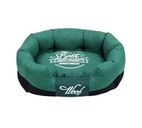Odot Cama Peluche Perro para Grande Medianos Pequeños, Cama Ortopédica Rectángulo Cojín para Gatos de Felpa, Impresión Hueso Mascotas Sofá, con Base Antideslizante, Lavable (Verde Oscuro,L)