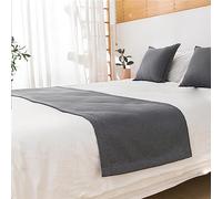 Odot Camino de Cama y Cojines a Juego, Bufanda de Cama con Cojines Pañuelos de Cama Suave Protector Decoration para Hogar Habitación y Hotel (Gris,45 * 180+45cm)