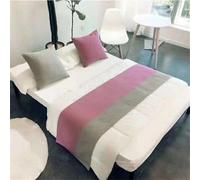 Odot Camino de Cama y Cojines a Juego, Nórdico for Pie de Cama, Caminos de Cama Bufandas de Protección for Hotel Hogar Sala, Ropa de Cama Bedroom Decoration (50x240cm,Gris Morado)