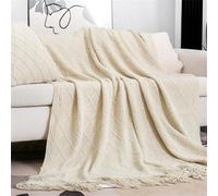 Odot Camino de Cama y Cojines a Juego, Nórdico for Pie de Cama, Caminos de Cama Bufandas de Protección for Hotel Hogar Sala, Ropa de Cama Bedroom Decoration (Beige,60x230cm)