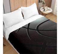 Odot Colcha Bouti Cama 90/135/150 Invierno, Baloncesto Impresión Acolchada Colchas Cubre Cama Individual o Matrimonio Multiusos Ligera y Suave Colcha Cama (180x220cm,Negro)