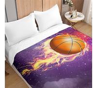 Odot Colcha Bouti Cama 90/135/150 Invierno, Baloncesto Impresión Acolchada Colchas Cubre Cama Individual o Matrimonio Multiusos Ligera y Suave Colcha Cama (150x200cm,Llama Cielo Estrellado)