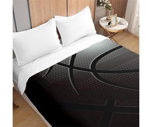 Odot Colcha Bouti Cama 90/135/150 Invierno, Baloncesto Impresión Acolchada Colchas Cubre Cama Individual o Matrimonio Multiusos Ligera y Suave Colcha Cama (220x240cm,Negro)