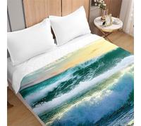 Odot Colcha Bouti Cama 90/135/150 Juvenil Infantil, Impresión Océano Acolchada Colchas Cubre Cama Individual o Matrimonio Multiusos Suave y Ligera Colcha Cama (130x150cm,Luz Sol)