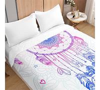 Odot Colcha Bouti Cama 90/150, 3D Atrapasueños Cubrecama Acolchada Multiusos Suave Microfibra Colchas de Individual o Matrimonio Primavera Verano Lavable Edredón (130x150cm,Bohemio púrpura)