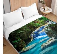 Odot Colcha Bouti Cama 90/150, 3D Naturaleza Cubrecama Acolchada Multiusos Suave Microfibra Colchas de Individual o Matrimonio Primavera Verano Lavable Edredón Ligero (100x150cm,Arroyo Piedra)