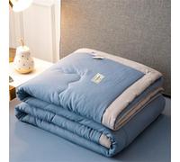 Odot Colcha Cama 90/135/150cm, Colchas de Verano Colcha Bouti Colchas Cubre Cama Fina Suave Reversible Ligera Colchas Acolchado para Cama Sofa Color Sólido (150x200cm,Azul)