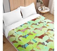 Odot Colcha Verano Cama 90/135/150 Modernas, Diseño Colcha Bouti Cubrecama Acolchada Microfibra Colchas Cama Individual para Primavera y Entretiempo (130x150cm,Perro Salchicha 4)
