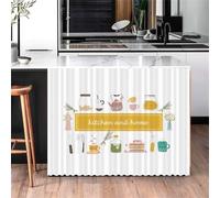 Odot Cortinas Cocina Cortas Imprimir,Gabinete de Zapatos y Debajo del Fregadero Cortina Cocina,No Poroso Sombreado Cortina Cocina Puerta,para Salón Dormitorio Doméstica (Menaje de Cocina 1,100x70cm)