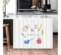 Odot Cortinas Cocina Cortas Imprimir,Gabinete de Zapatos y Debajo del Fregadero Cortina Cocina,No Poroso Sombreado Cortina Cocina Puerta,para Salón Dormitorio Doméstica (Menaje de Cocina,60x90cm)
