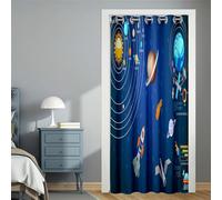 Odot Cortinas para Puerta con Ojales Opacas Termicas Aislantes Cortinas con Patrón de Planeta Universo 3D Cortinas de Privacidad Interior Salón Dormotorio Cocina 1 Pieza (Aeroespacial,150x180cm)