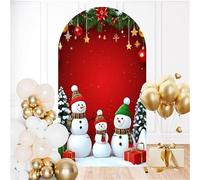 Odot Cubierta de Telón de Fondo de Arco de Boda, Cubierta de Redonda de Arco, Telón de Fondo Redonda Decor para Estudio Fotográfico, Fiesta de Cumpleaños (Estilos navideños 2,6FT(80 * 180cm))
