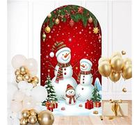 Odot Cubierta de Telón de Fondo de Arco de Boda, Cubierta de Redonda de Arco, Telón de Fondo Redonda Decor para Estudio Fotográfico, Fiesta de Cumpleaños (Estilos navideños 9,5FT(65 * 150cm))