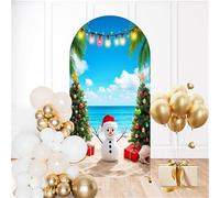 Odot Cubierta de Telón de Fondo de Arco de Boda, Cubierta de Redonda de Arco, Telón de Fondo Redonda Decor para Estudio Fotográfico, Fiesta de Cumpleaños (Estilos navideños 10,4FT(50 * 120cm))