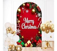 Odot Cubierta de Telón de Fondo de Arco de Boda, Cubierta de Redonda de Arco, Telón de Fondo Redonda Decor para Estudio Fotográfico, Fiesta de Cumpleaños (Estilos navideños 11,6FT(80 * 180cm))