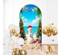 Odot Cubierta de Telón de Fondo de Arco de Boda, Cubierta de Redonda de Arco, Telón de Fondo Redonda Decor para Estudio Fotográfico, Fiesta de Cumpleaños (Estilos navideños 12,6FT(80 * 180cm))