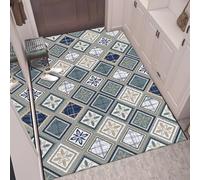 Odot Felpudo Entrada Casa, Alfombrilla de Lufa de PVC, Geometría de la Moda Felpudo Exterior Suciedad, Alfombra Antideslizante, Alfombra Entrada para Pasillo, Balcón (Azul,100x120cm)