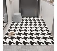 Odot Felpudo Entrada Casa, Alfombrilla de Lufa de PVC, Impresión Negra Francesa Felpudo Exterior Suciedad, Alfombra Antideslizante Lavable, Alfombra Entrada para Pasillo (Pata de Gallo 1,100x120cm)
