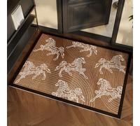 Odot Felpudo Entrada Casa, Estilo Medieval Felpudo Exterior Suciedad, Alfombrilla de Lufa de PVC, Alfombra Antideslizante Lavable, Alfombra Entrada para Pasillo, Cocina, Balcón (Caballo,50x80cm)