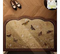 Odot Felpudo Entrada Casa, Felpudo Exterior Suciedad, Antideslizante Base de Goma Lufa de PVC Alfombrilla, Alfombra Planta Verde, Alfombra Entrada para Pasillo, Balcón (Mariposa,50x80cm)