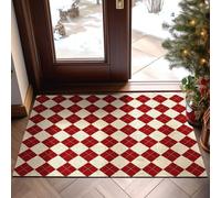 Odot Felpudo Entrada Casa, Patrones Navidad Felpudo Exterior Suciedad, Alfombrilla de Lufa de PVC, Alfombra Antideslizante Lavable, Alfombra Entrada para Pasillo, Cocina (Rojo 2,40x60cm)