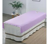 Odot Funda Camilla Masaje - Sábanas para Masaje en Salón de Belleza con Agujero, Suave Envoltura Completa Funda de Cama Protector Cubierta de Belleza para SPA, Salón de Belleza (Morado,80x200cm)