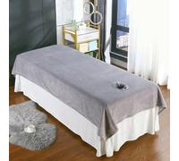 Odot Funda Camilla Masaje, Sábanas para Masaje en Salón de Belleza con Agujero, Suave Terciopelo Envoltura Completa Funda de Cama Protector Cubierta de Belleza para Salón de Belleza (Gris,120x230cm)