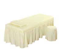 Odot Funda Camilla Masaje Suave Sábanas para Masaje en Salón de Belleza con Agujero Envoltura Completa Funda de Cama Protector Cubierta de Belleza Enrejado para SPA, Salón Belleza (Beige,60x180cm)