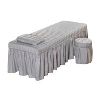 Odot Funda Camilla Masaje Suave Sábanas para Masaje en Salón de Belleza con Agujero Envoltura Completa Funda de Cama Protector Cubierta de Belleza Enrejado para SPA, Salón Belleza (Gris 2,70x180cm)