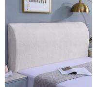 Odot Funda de Cabecero de Cama Elástica de Jacquard con Estampado de Hojas, Funda Protectora Antipolvo Lavable a Máquina, Diseño Minimalista para Cabeceros Planos y Micro-Arco (Beige,200cm)
