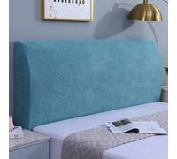 Odot Funda de Cabecero de Cama Elástica de Jacquard con Estampado de Hojas, Funda Protectora Antipolvo Lavable a Máquina, Diseño Minimalista para Cabeceros Planos y Micro-Arco (Azul,180cm)