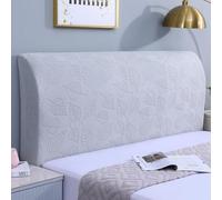 Odot Funda de Cabecero de Cama Elástica de Jacquard con Estampado de Hojas, Funda Protectora Antipolvo Lavable a Máquina, Diseño Minimalista para Cabeceros Planos y Micro-Arco (Gris Claro,200cm)
