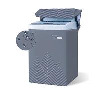 Odot Funda Lavadora de Carga Superior Funda, Lavadora Exterior Impermeable con Cremallera para Lavadora y Secadora de Carga Superior (Azul-Gris,S Capacidad 4,5-5,5 kg)