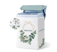 Odot Funda Lavadora de Carga Superior Funda, Lavadora Exterior Impermeable con Cremallera para Lavadora y Secadora de Carga Superior (Hoja de eucalipto,XXL Capacidad 12,5kg)