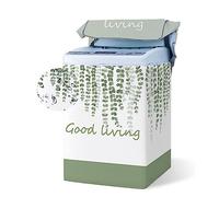 Odot Funda Lavadora de Carga Superior Funda, Lavadora Exterior Impermeable con Cremallera para Lavadora y Secadora de Carga Superior (Hojas Verdes,XXL Capacidad 12,5kg)