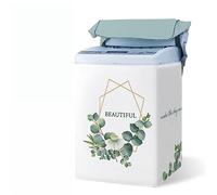 Odot Funda Lavadora de Carga Superior Funda, Lavadora Exterior Impermeable Protectora con Cremallera para Lavadora Cubierta y Secadora de Carga Superior (XS,Eucalipto)