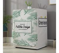 Odot Funda Lavadora Exterior Impermeable, Universal Cubierta para Lavadora y Secadora Carga Frontal, Funda de Protección Solar Antipolvo con Cremallera (L,Hoja de Palma)