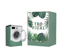 Odot Funda Lavadora Exterior Impermeable, Universal Cubierta para Lavadora y Secadora Carga Frontal, Funda de Protección Solar Antipolvo con Cremallera (M-Capacidad 8~10kg,Tropical)